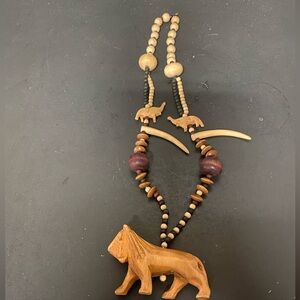 Handcrafted Wooden  Hand-Crafted African Wooden Animal Necklace